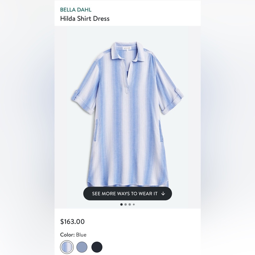 Bella Dahl Hilda Shirt Dress- NWT